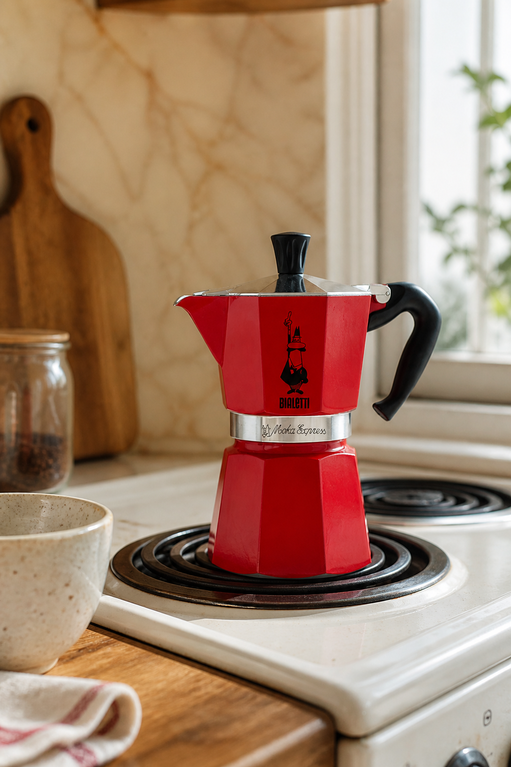 Bialetti Kawiarka Moka Express 6tz Czerwona